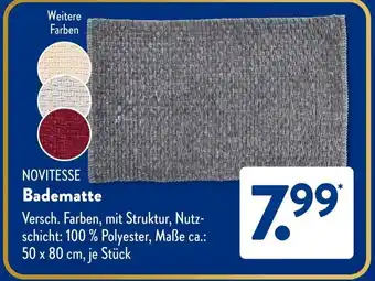 Aldi Süd NOVITESSE Badematte Angebot