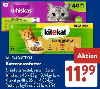 Aldi Süd WHISKAS/KITEKAT Katzennassfutter Angebot