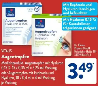 Aldi Süd VITALIS Augentropfen Angebot