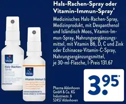 Aldi Süd VITALIS Medizinisches Hals-Rachen-Spray oder Vitamin-Immun-Spray Angebot
