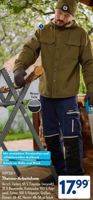 Aldi Süd TOPCRAFT Thermo-Arbeitshose Angebot