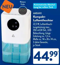 Aldi Süd AMBIANO Kompakt Luftentfeuchter Angebot
