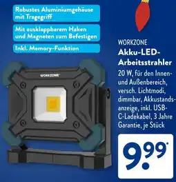 Aldi Süd WORKZONE Akku-LED Arbeitsstrahler Angebot