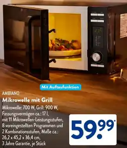 Aldi Süd AMBIANO Mikrowelle mit Grill Angebot