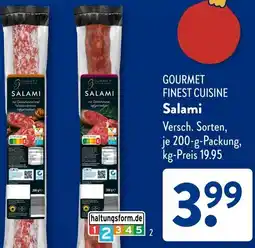 Aldi Süd GOURMET FINEST CUISINE Salami Angebot