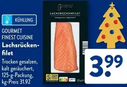 Aldi Süd GOURMET FINEST CUISINE Lachsrückenfilet Angebot