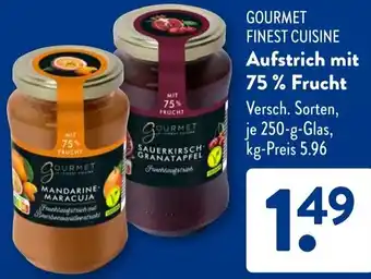 Aldi Süd GOURMET FINEST CUISINE Aufstrich mit 75% Frucht Angebot