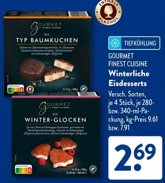 Aldi Süd GOURMET FINEST CUISINE Winterliche Eisdesserts Angebot