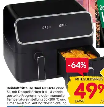 Rusta Heißluftfritteuse dual afdu24 Angebot