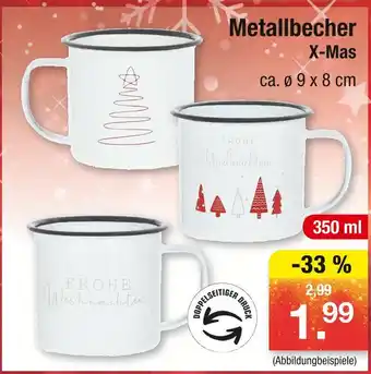 Zimmermann Metallbecher x-mas Angebot