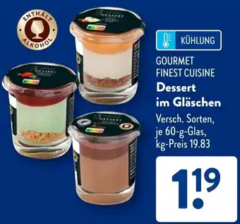 Aldi Süd GOURMET FINEST CUISINE Dessert im Gläschen Angebot