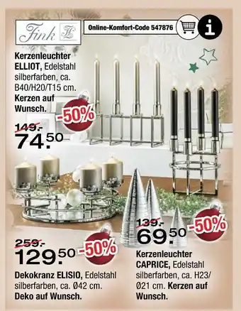 Ostermann Fink kerzenleuchter elliot Angebot