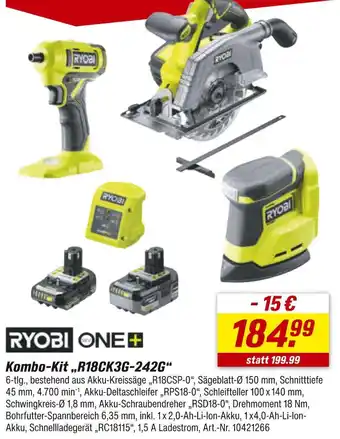 toom Baumarkt Ryobi kombo-kit r18ck3g-242g Angebot