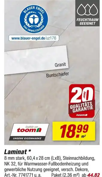 toom Baumarkt Toom granit laminat Angebot