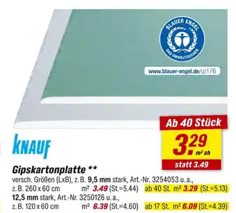 toom Baumarkt Knauf gipskartonplatte Angebot