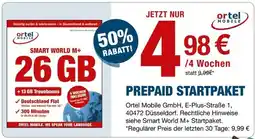 Rossmann Ortel mobile smart world m+ prepaid startpaket Angebot