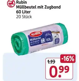 Rossmann Rubin müllbeutel mit zugband Angebot