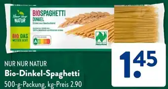 Aldi Süd NUR NUR NATUR Bio-Dinkel-Spaghetti Angebot