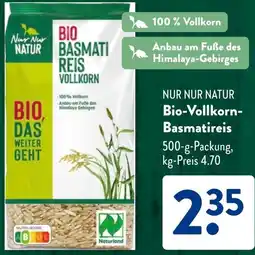 Aldi Süd NUR NUR NATUR Bio-Vollkorn Basmatireis Angebot
