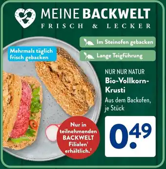 Aldi Süd NUR NUR NATUR Bio-Vollkorn Krusti Angebot