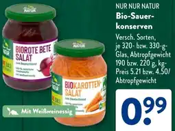 Aldi Süd NUR NUR NATUR Bio-Sauerkonserven Angebot