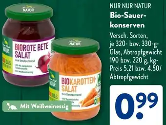 Aldi Süd NUR NUR NATUR Bio-Sauerkonserven Angebot
