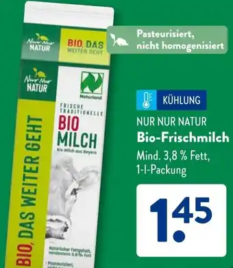 Aldi Süd NUR NUR NATUR Bio-Frischmilch Angebot