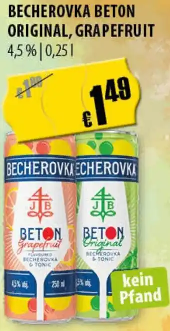 FreeOneShop Becherovka beton original, grapefruit Angebot