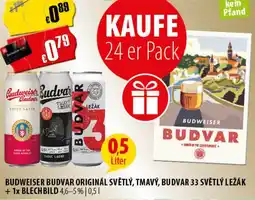 FreeOneShop Budweiser budvar originál světlý, tmavý, budvar 33 světlý ležák + 1x blechbild Angebot