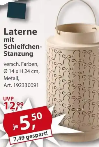 Sonderpreis Baumarkt Laterne mit Schleifchen Stanzung Angebot
