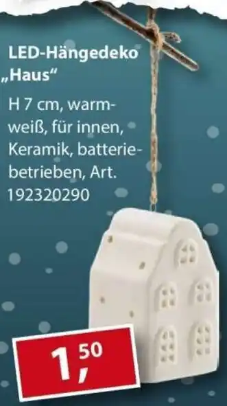 Sonderpreis Baumarkt LED-Hängedeko ,,Haus" Angebot