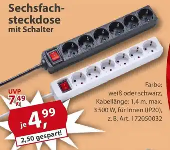 Sonderpreis Baumarkt Sechsfach- steckdose Angebot