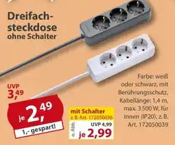 Sonderpreis Baumarkt Dreifach- steckdose ohne Schalter Angebot