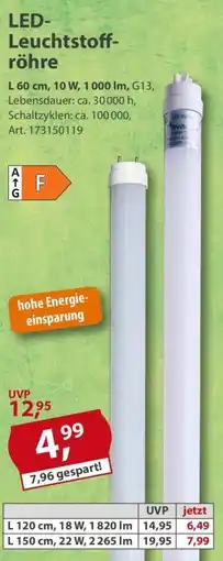 Sonderpreis Baumarkt LED- Leuchtstoff- röhre Angebot