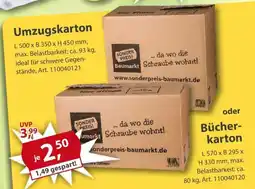 Sonderpreis Baumarkt Umzugskarton oder Bücher- karton Angebot