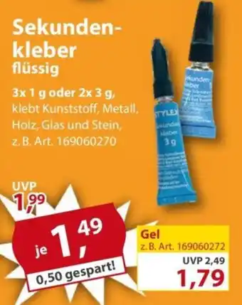 Sonderpreis Baumarkt Sekunden- kleber flüssig Angebot
