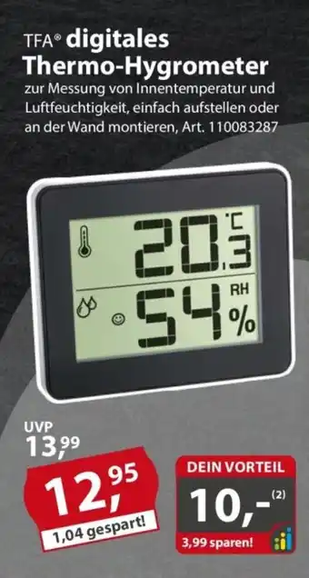 Sonderpreis Baumarkt TFA digitales Thermo-Hygrometer Angebot