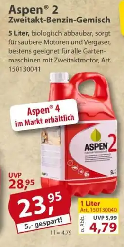 Sonderpreis Baumarkt Aspen 2 Zweitakt-Benzin-Gemisch Angebot