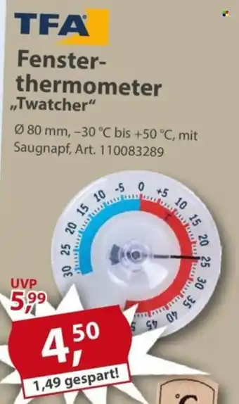 Sonderpreis Baumarkt TFA Fenster- thermometer „Twatcher" Angebot