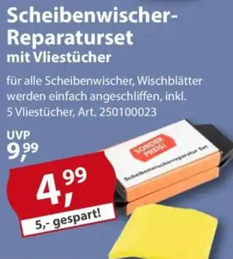 Sonderpreis Baumarkt Scheibenwischer- Reparaturset mit Vliestücher Angebot