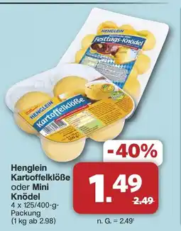 Famila Nord West Henglein Kartoffelklöße oder Mini Knödel Angebot