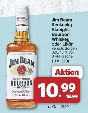 Famila Nord West Jim Beam Kentucky Straight Bourbon Whiskey oder Likör Angebot