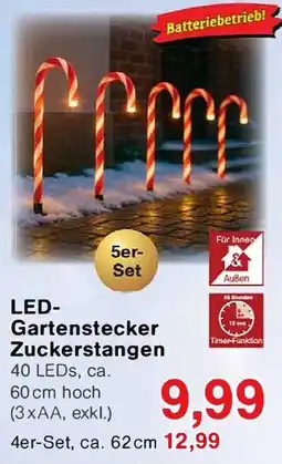 Jawoll LED- Gartenstecker Zuckerstangen 5er- Set Angebot