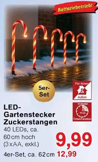 Jawoll LED- Gartenstecker Zuckerstangen 5er- Set Angebot