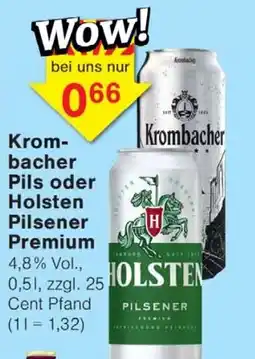 Jawoll Krom- bacher Pils oder Holsten Pilsener Premium Angebot
