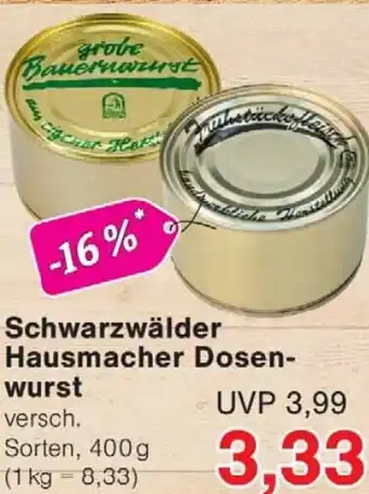 Jawoll Schwarzwälder Hausmacher Dosenwurst Angebot