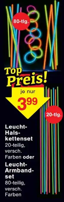 Jawoll Leucht- Hals- kettenset oder Leucht- Armband- set Angebot