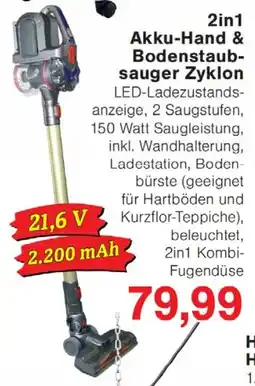 Jawoll 2in1 Akku-Hand & Bodenstaub- sauger Zyklon Angebot