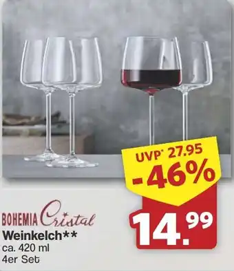 Famila Nord West BOHEMIA Cristal Weinkelch 4er Set Angebot