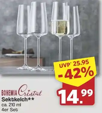 Famila Nord West BOHEMIA Cristal Sektkelch 4er Set Angebot